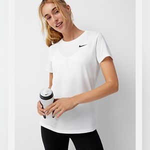 Nike Running Dri Fit Shirt Womens White Short sleeve Shirt SzM